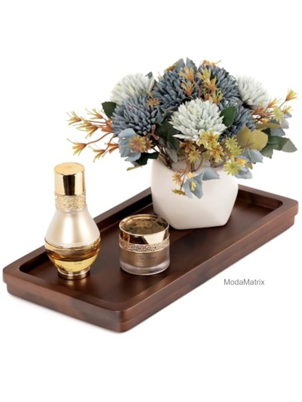 Acacia Wood Bathroom Vanity Tray Decorative Organizer